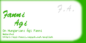 fanni agi business card